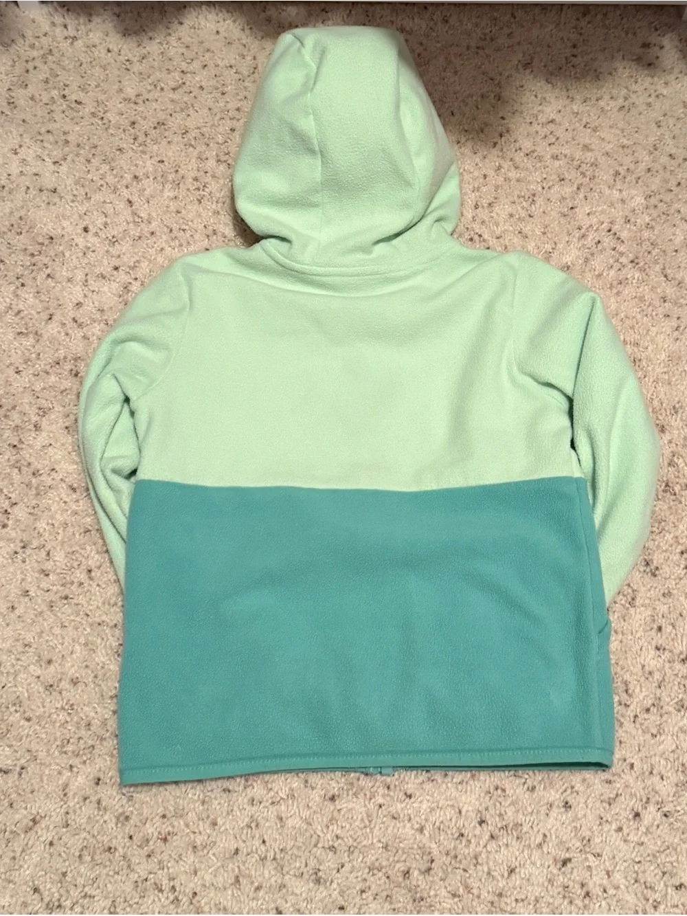 The North Face Girls' Two-Tone Mint & Teal Hooded Fleece Jacket